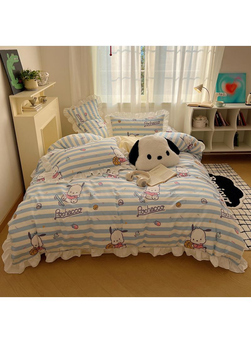 4-Piece Pochacco Cotton Comfortable Set Bed Sheet Set Children'S Day Gift Birthday Gift 200X230cm