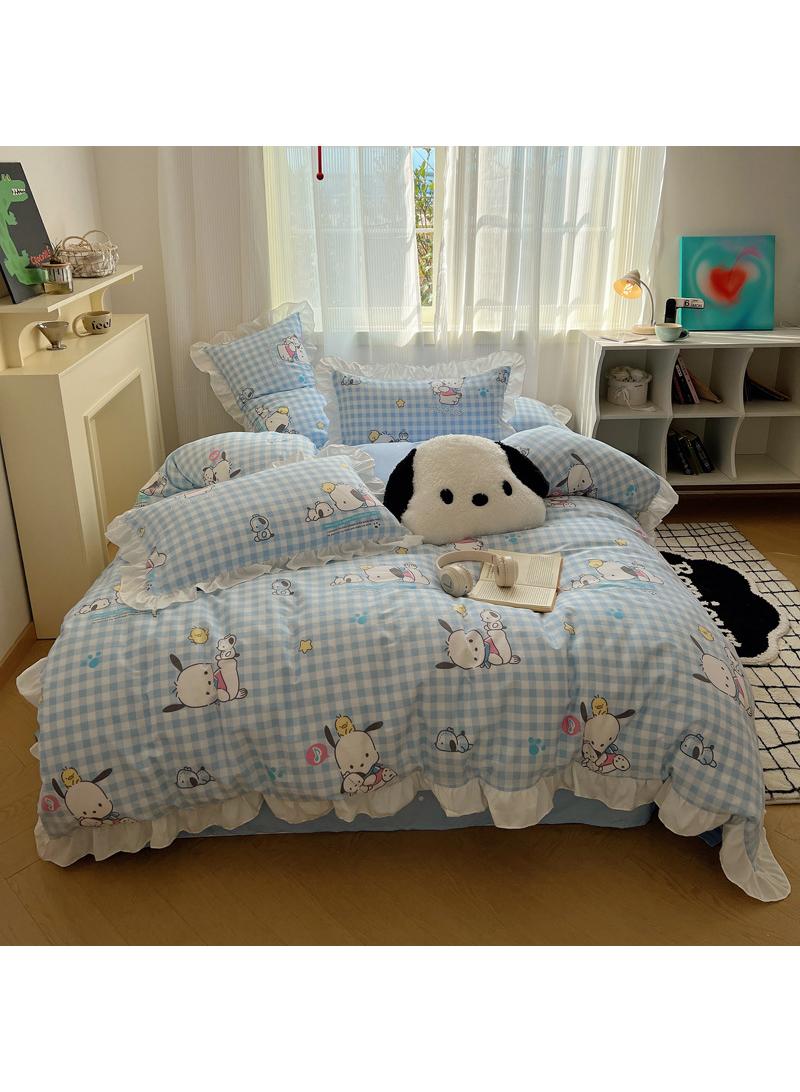 4-Piece Pochacco Cotton Comfortable Set Bed Sheet Set Children'S Day Gift Birthday Gift 200X230cm