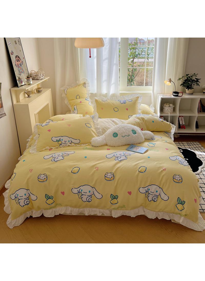 4-Piece Cinnamoroll Cotton Comfortable Set Bed Sheet Set Children'S Day Gift Birthday Gift 200X230cm