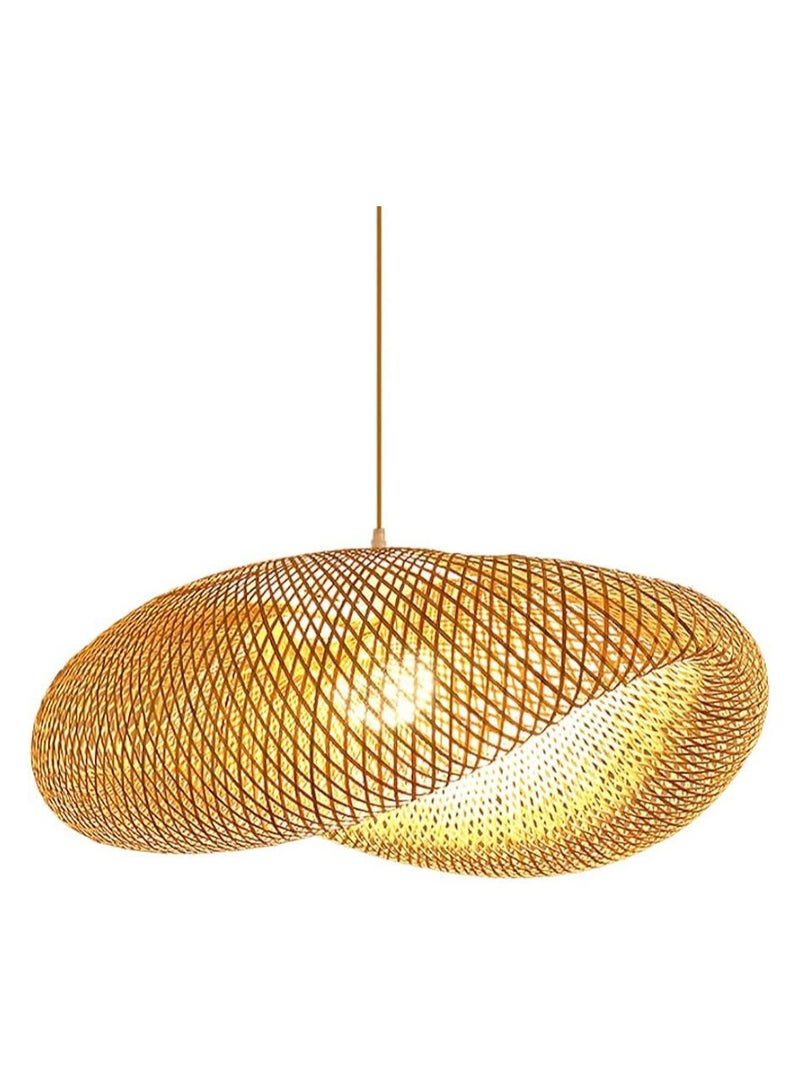 Semi Flush Mount Ceiling Light,Bamboo Wicker Light Fixture,Handmade Boho Fixtures Ceiling,Farmhouse for Bedroom Nursery Hallway Corridor Passway