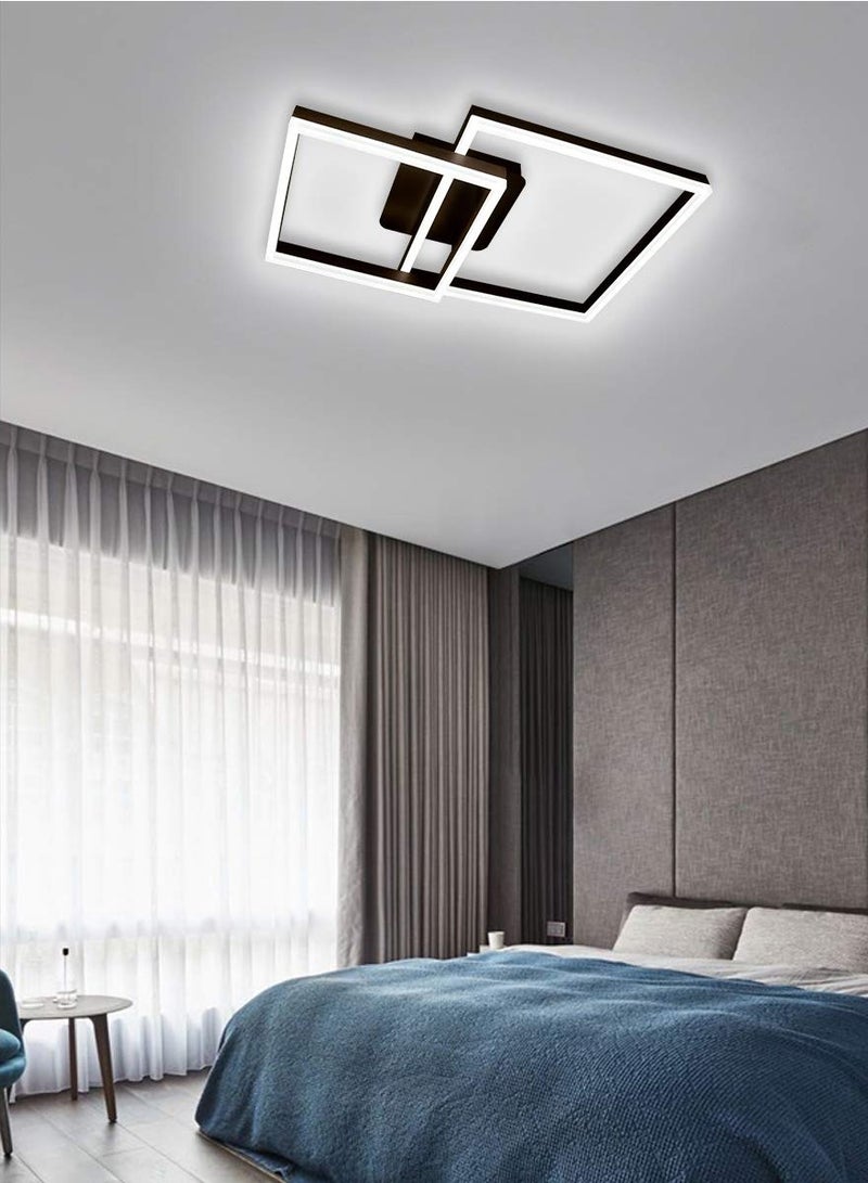 56W LED Ceiling Light,2 Squares Flush Mount Ceiling Lights,Modern Acrylic Surface Mount Chandelier for Bedroom Living Room Dining Room,6000K