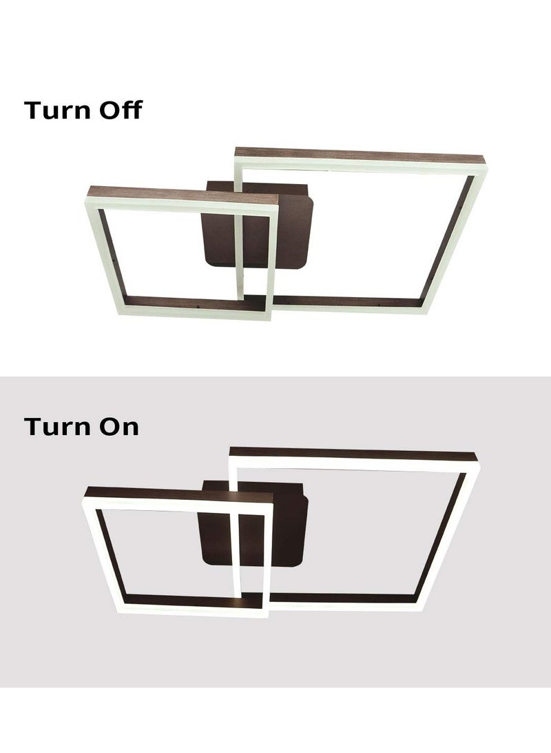 56W LED Ceiling Light,2 Squares Flush Mount Ceiling Lights,Modern Acrylic Surface Mount Chandelier for Bedroom Living Room Dining Room,6000K