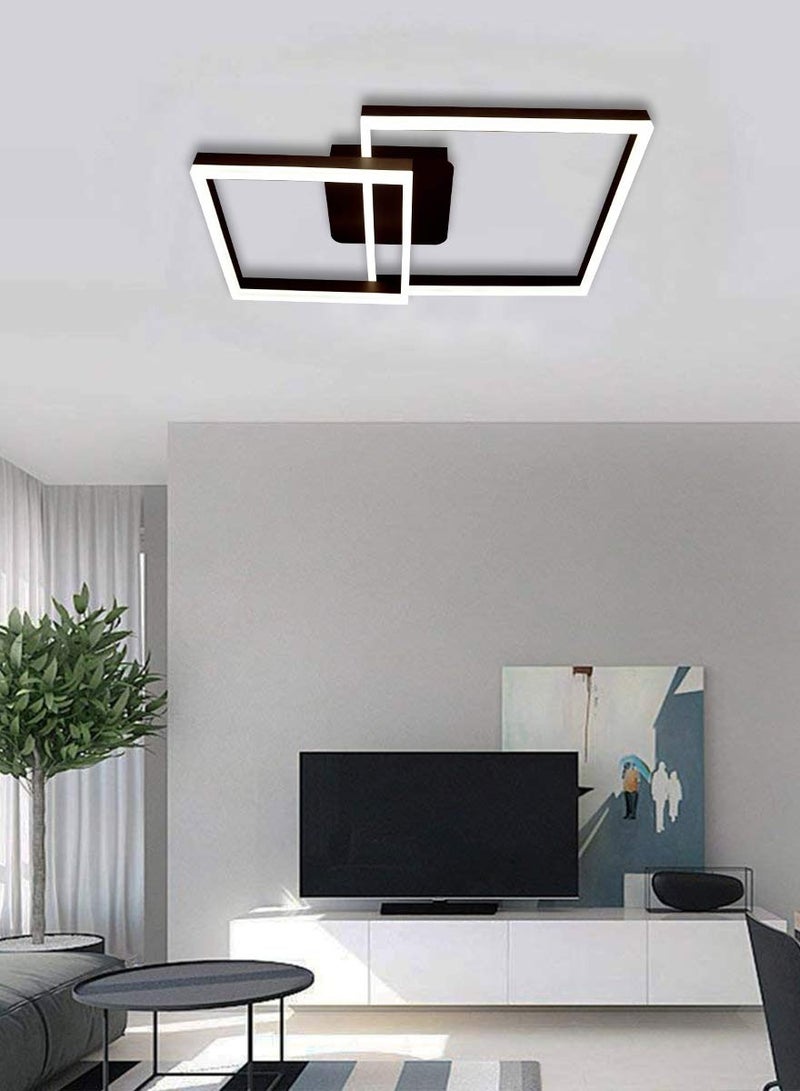 56W LED Ceiling Light,2 Squares Flush Mount Ceiling Lights,Modern Acrylic Surface Mount Chandelier for Bedroom Living Room Dining Room,6000K