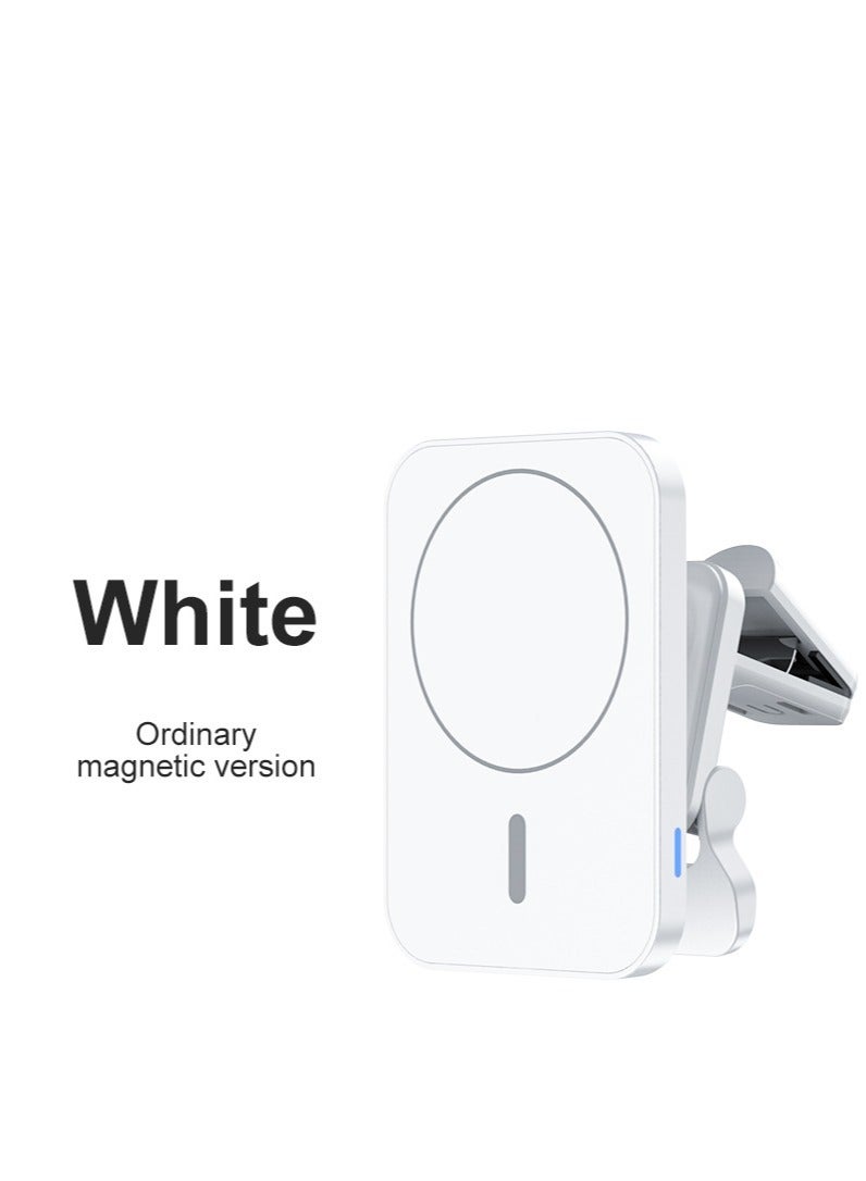 Wireless Car Mount Phone Charger 15w High-Speed Flash Magnetic Wireless Car Charger White