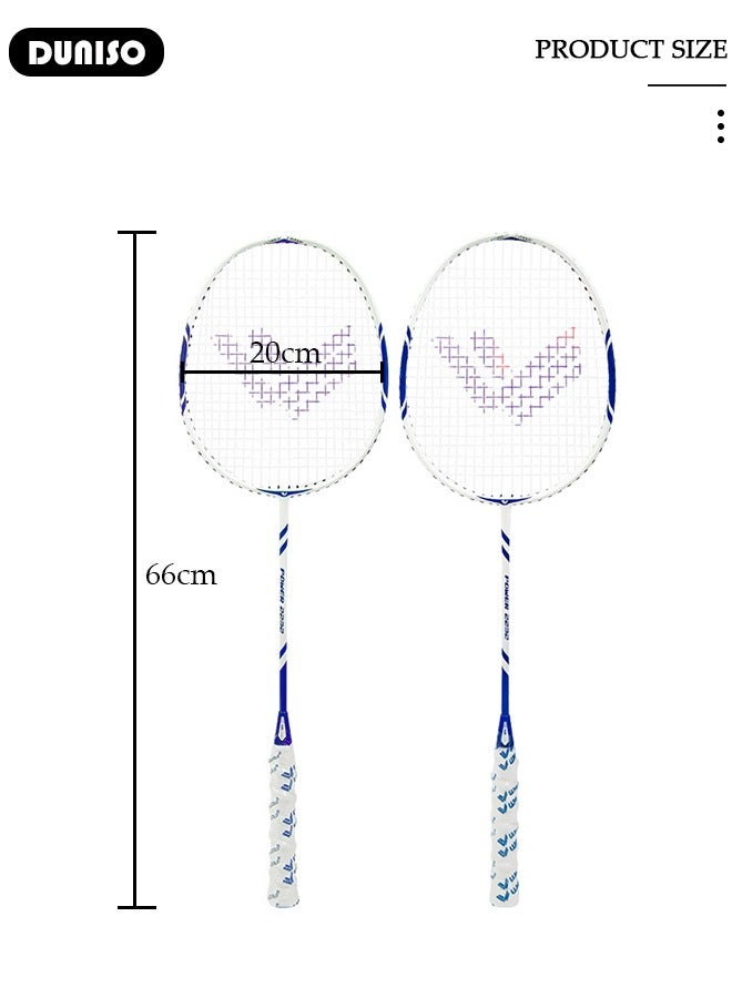 Badminton Racket Set of 2, Badminton Equipment, Lightweight & Sturdy, Indoor Outdoor Sports Beach Backyard Game for Adults Kids, 2 Racquets, 3 Shuttlecocks & Carry Bag Included