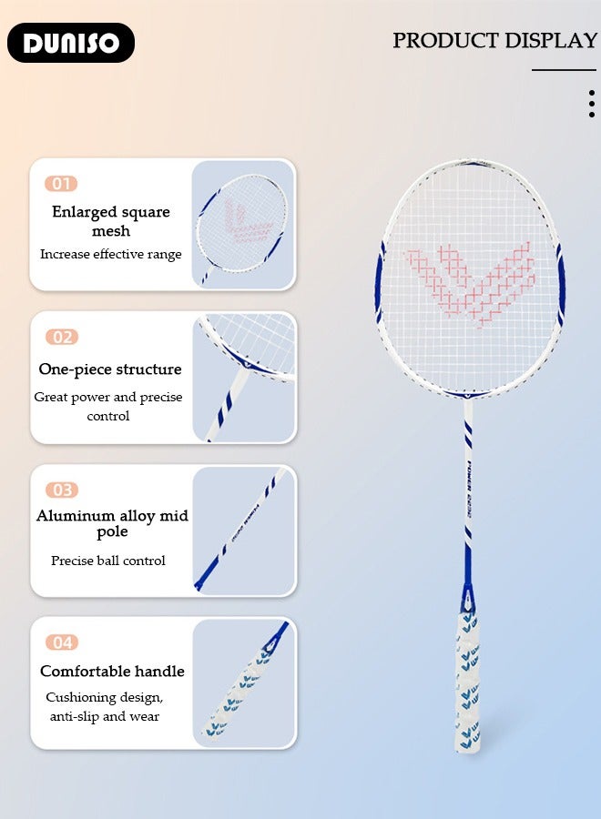 Badminton Racket Set of 2, Badminton Equipment, Lightweight & Sturdy, Indoor Outdoor Sports Beach Backyard Game for Adults Kids, 2 Racquets, 3 Shuttlecocks & Carry Bag Included