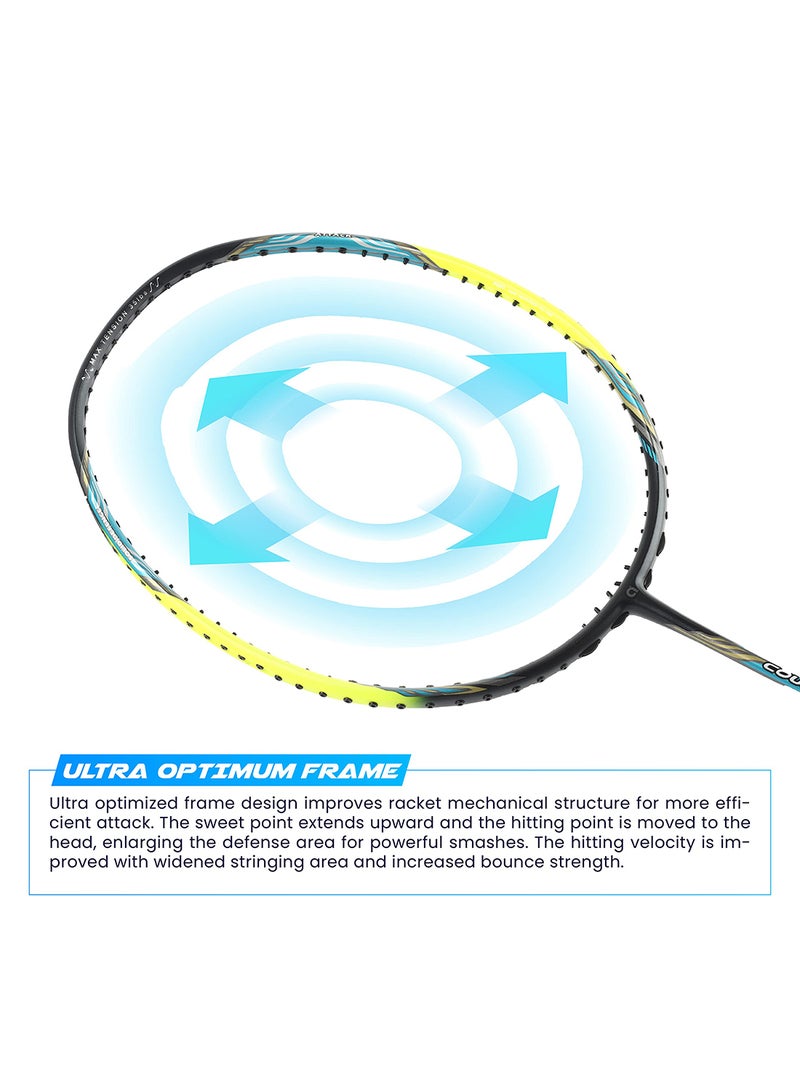 Counter Attack Unstrung Badminton Racquet | Lightweight & Durable | Includes Full Cover for Protection