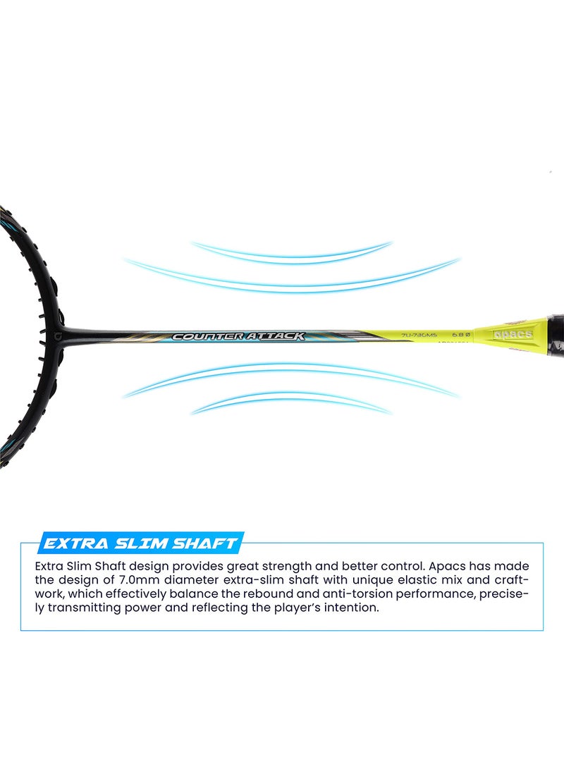 Counter Attack Unstrung Badminton Racquet | Lightweight & Durable | Includes Full Cover for Protection