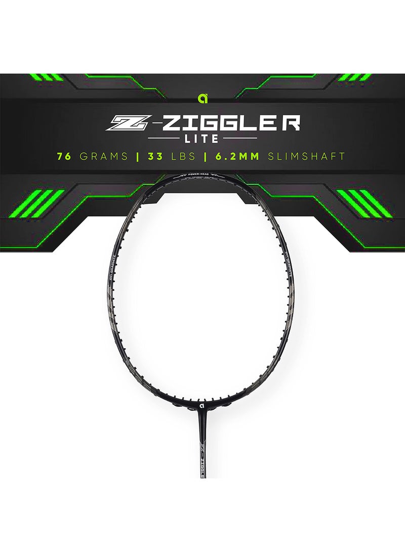 Z-Ziggler Lite Unstrung Badminton Racket | 33 LBS Tension | Lightweight Design | Includes Full Cover for Protection