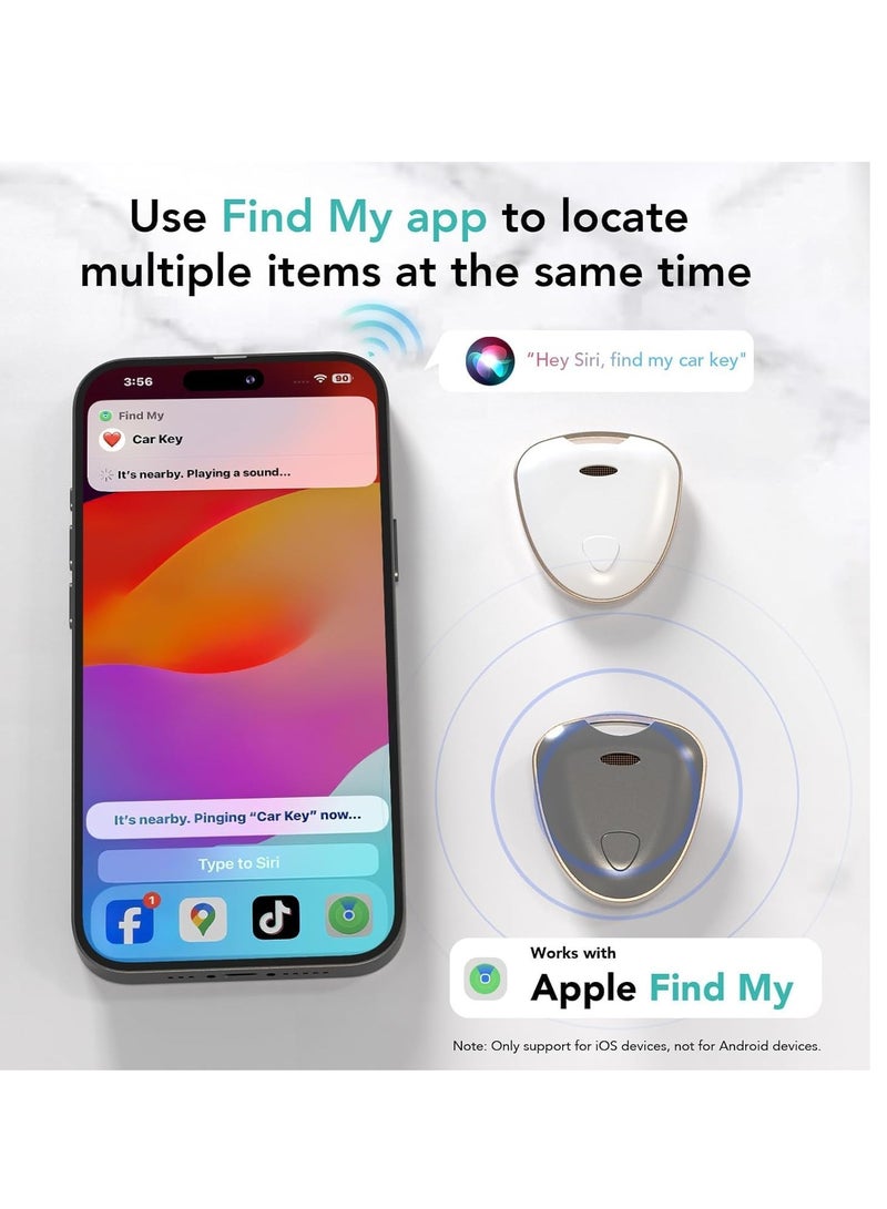 Smart Tag Key Finder & Bluetooth Tracker – iOS Exclusive, IPX6 Waterproof Locator for Keys, Wallets, Remotes – Works with Find My & Siri, Lost Mode Alerts, 360-Day Battery, Loud 80dB Sound – Perfect Tech Gadget Gift