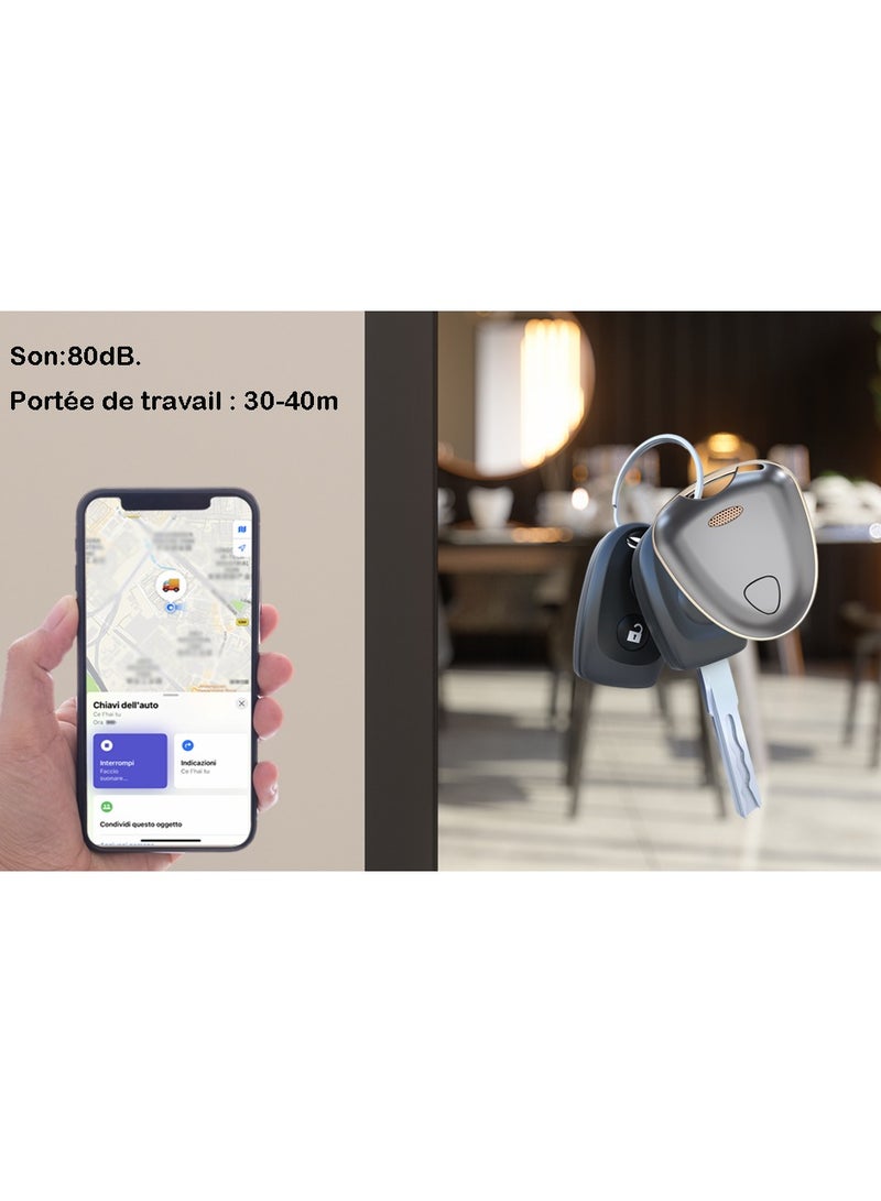 Smart Tag Key Finder & Bluetooth Tracker – iOS Exclusive, IPX6 Waterproof Locator for Keys, Wallets, Remotes – Works with Find My & Siri, Lost Mode Alerts, 360-Day Battery, Loud 80dB Sound – Perfect Tech Gadget Gift