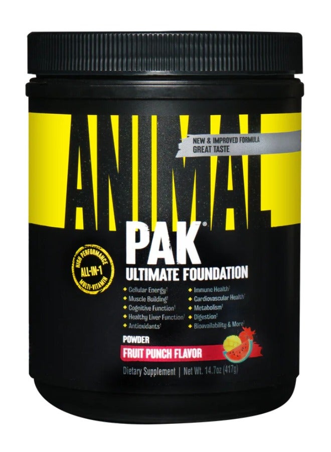 Animal Ultimate Foundation Pak High Performance All In One Multivitamin Fruit Punch 411 Gram