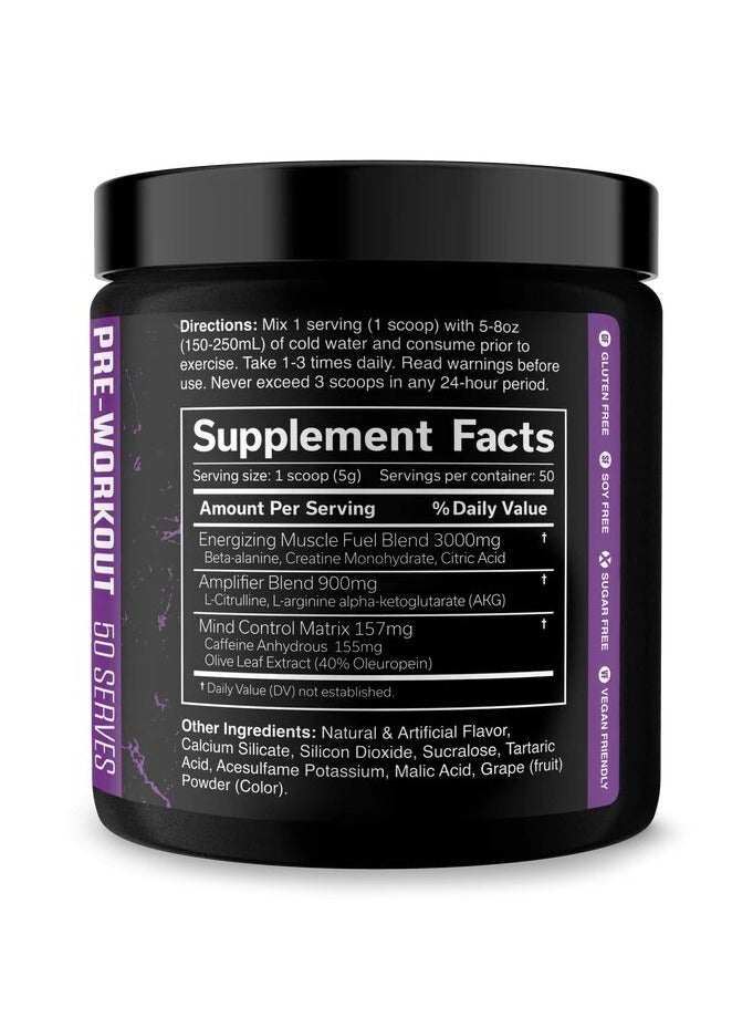 JNX Sports, The Curse, Pre Workout, Dark Grape, 250g, 50 Servings