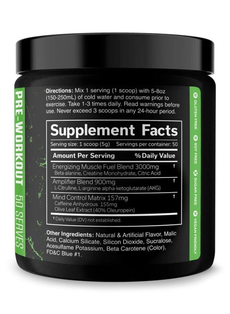 JNX Sports, Pre Workout, Green Apple, 250g, 50 Servings