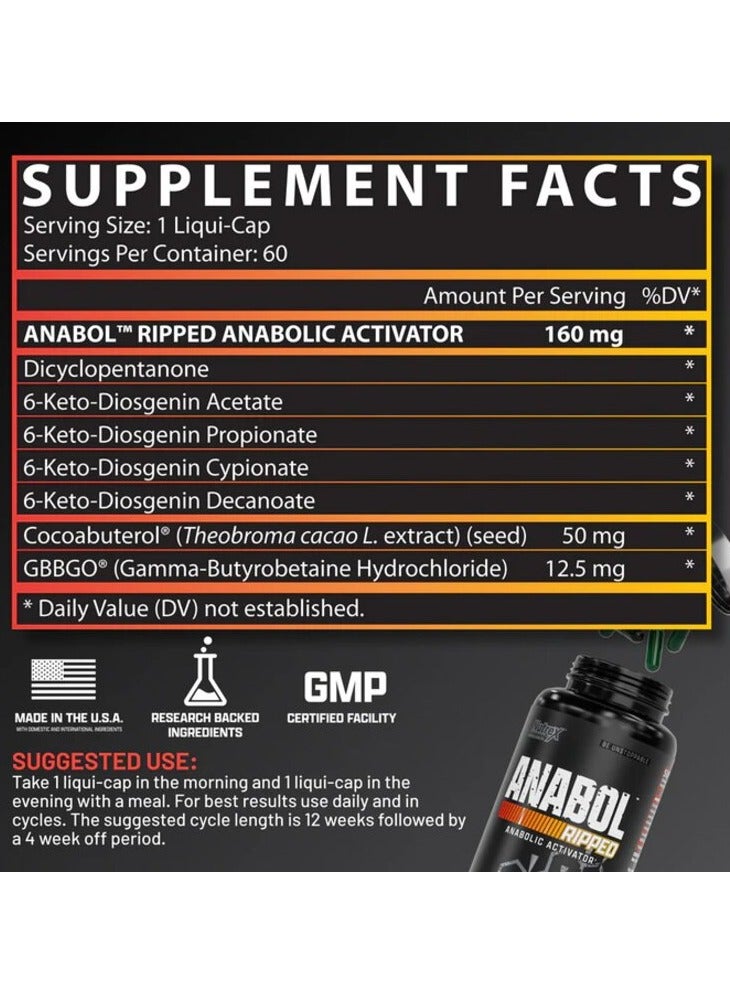 Nutrex, Anabol Ripped, Anabolic Activator, 60 Caps, 60 Servings