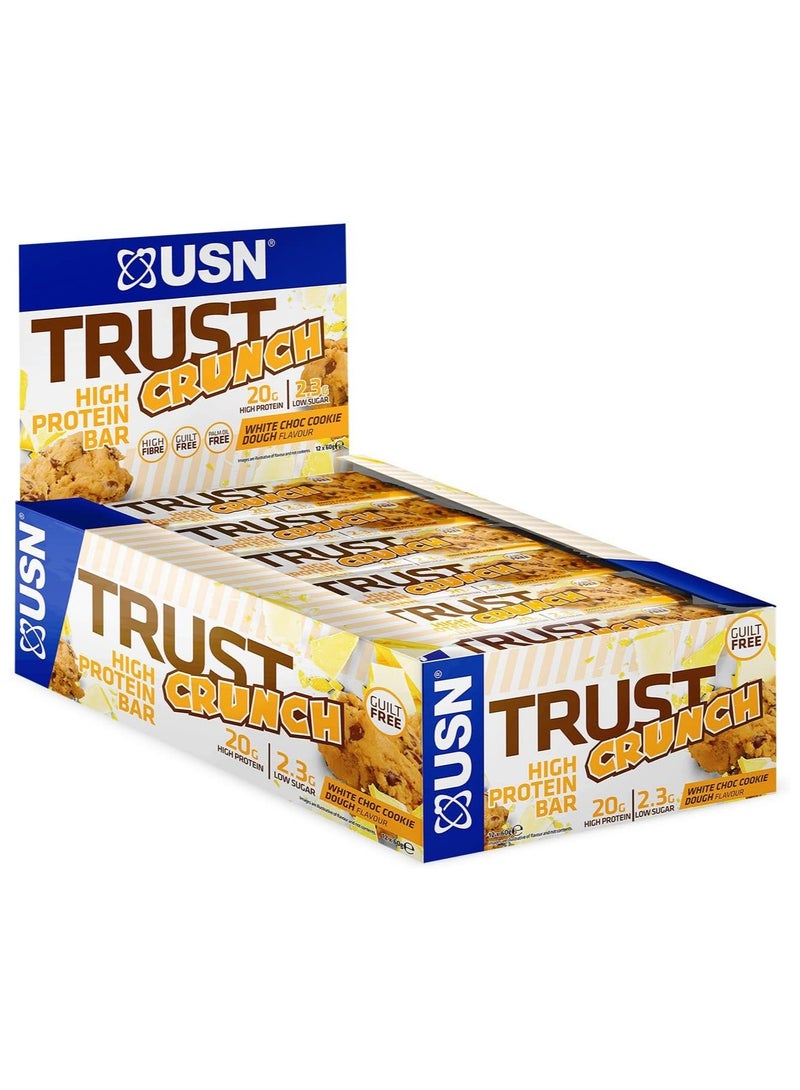 USN Trust Crunch High Protein Bar White Choco Cookie Dough 12x60g