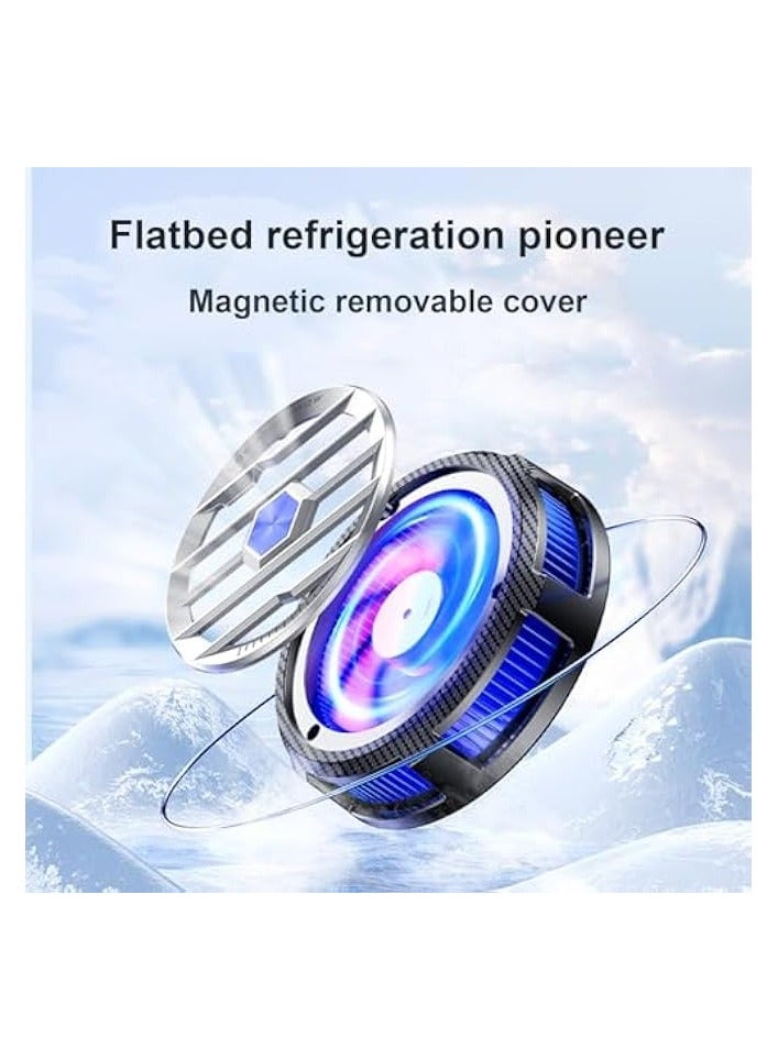 Magnetic Cooler Fan - Portable Cell Cooler with USB Semiconductor Heatsink Compatible with Tablet Cooling Fan for Gaming Working Live Streaming (Black)