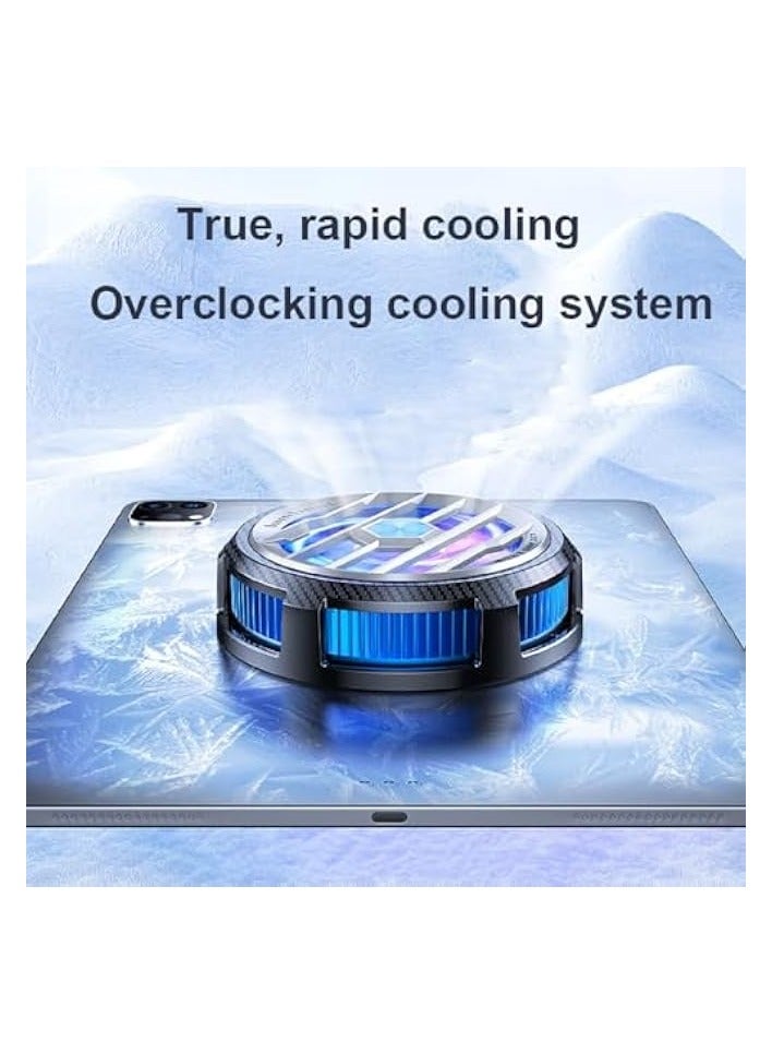 Magnetic Cooler Fan - Portable Cell Cooler with USB Semiconductor Heatsink Compatible with Tablet Cooling Fan for Gaming Working Live Streaming (Black)