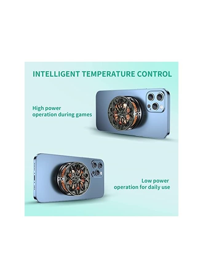 Magnetic Mobile Phone Cooler,Semiconductor Heatsink 15W high power intelligent temperature control Larger Cooling Area Quieter Portable Cooling Fan for iPhone/Android/Tablet/iPad