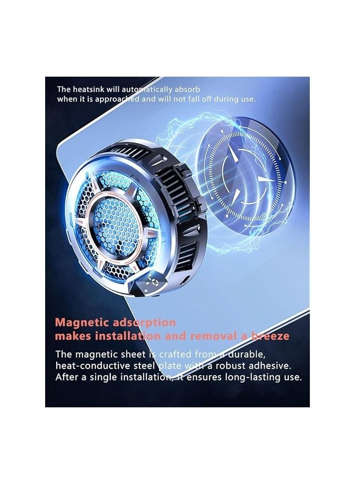 iPad Cooler, Magnetic Tablet Cooler for ipad/Surface pro/Galaxy Tab/Steam Deck, Mag-sa-fe Compatible, Ipad Cooling Fan with Temperature Display for Mobile Gaming, Tiktok Live Streaming (Black)
