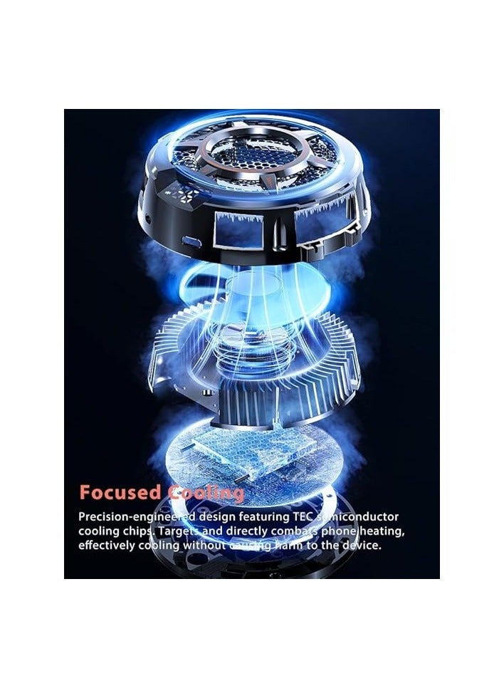 iPad Cooler, Magnetic Tablet Cooler for ipad/Surface pro/Galaxy Tab/Steam Deck, Mag-sa-fe Compatible, Ipad Cooling Fan with Temperature Display for Mobile Gaming, Tiktok Live Streaming (Black)