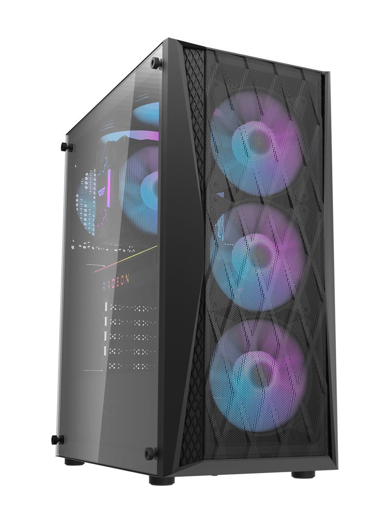 Darkflash DK352 Mesh ATX/MATX/ITX Gaming PC Case With Pre-Installed 4 * 120MM ARGB Fans, Transparent Glass Panel, USB 3.0, Support 360mm Radiator