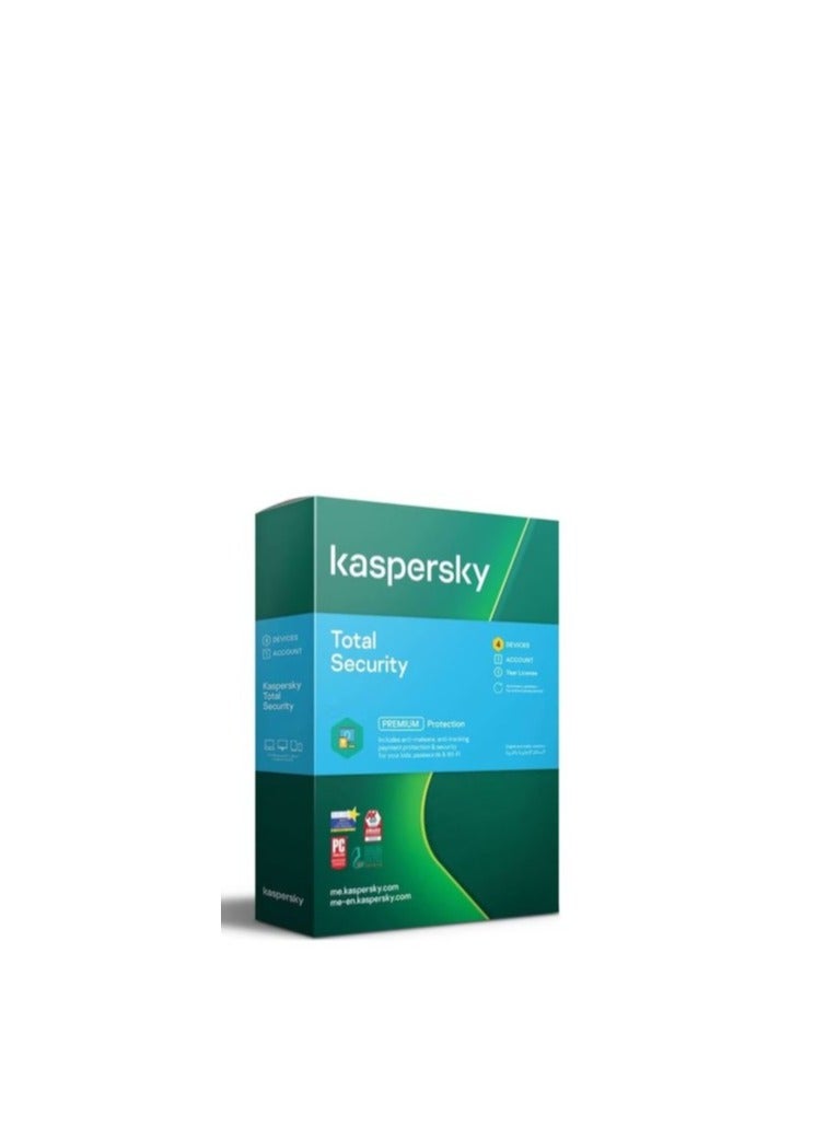 Kaspersky Total Security - 4 Devices - 1 Year Premium Protection