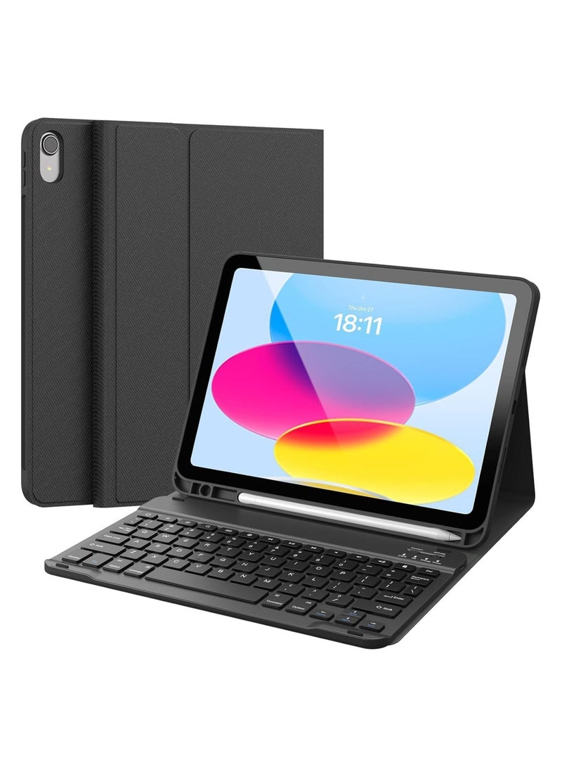 Keyboard Case for iPad 10th Generation 10.9inch - 2022, Detachable Bluetooth Keyboard, Stand Folio Keyboard Cover with Pencil Holder, RechargeableKeyboard Case for iPad 10th Generation 10.9inch - 2022, Detachable Bluetooth Keyboard, Stand Folio Keyboard Cover with Pencil Holder, Rechargeable