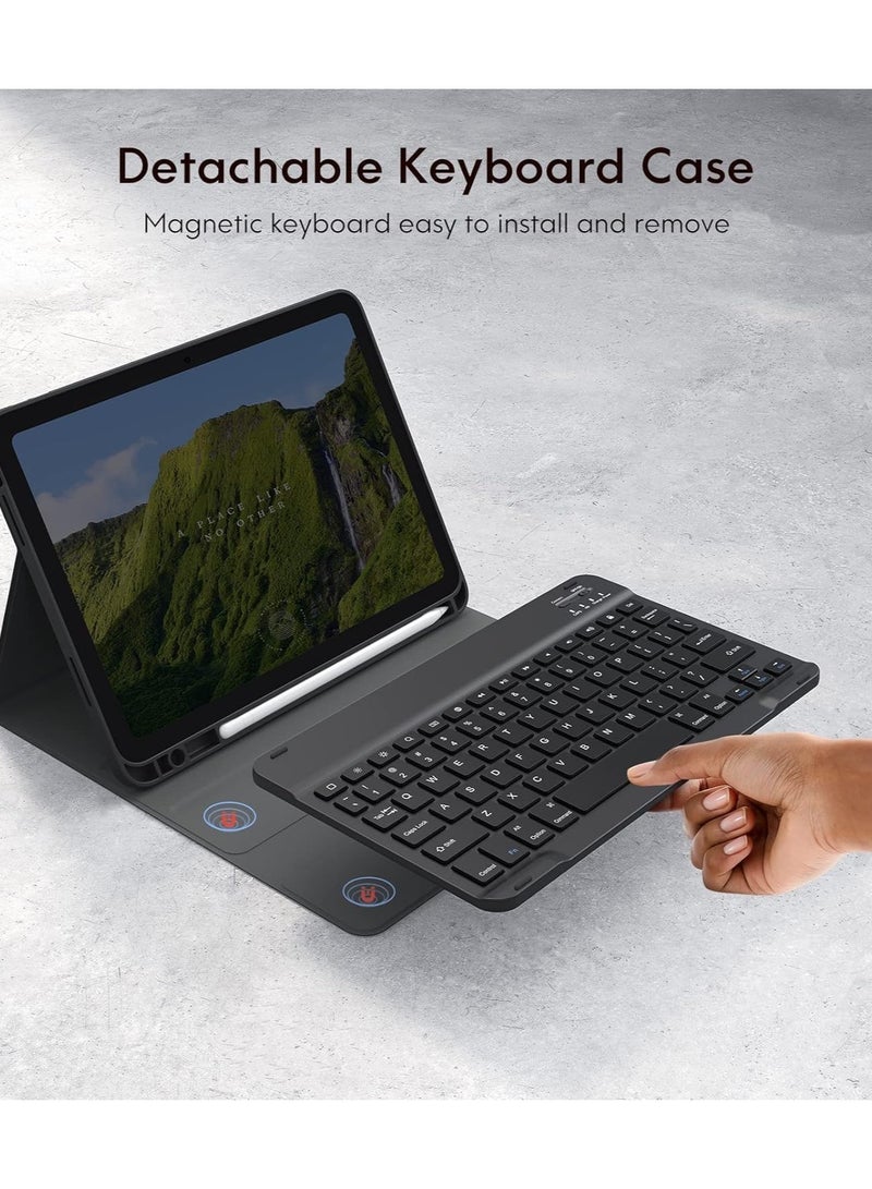 Keyboard Case for iPad 10th Generation 10.9inch - 2022, Detachable Bluetooth Keyboard, Stand Folio Keyboard Cover with Pencil Holder, RechargeableKeyboard Case for iPad 10th Generation 10.9inch - 2022, Detachable Bluetooth Keyboard, Stand Folio Keyboard Cover with Pencil Holder, Rechargeable