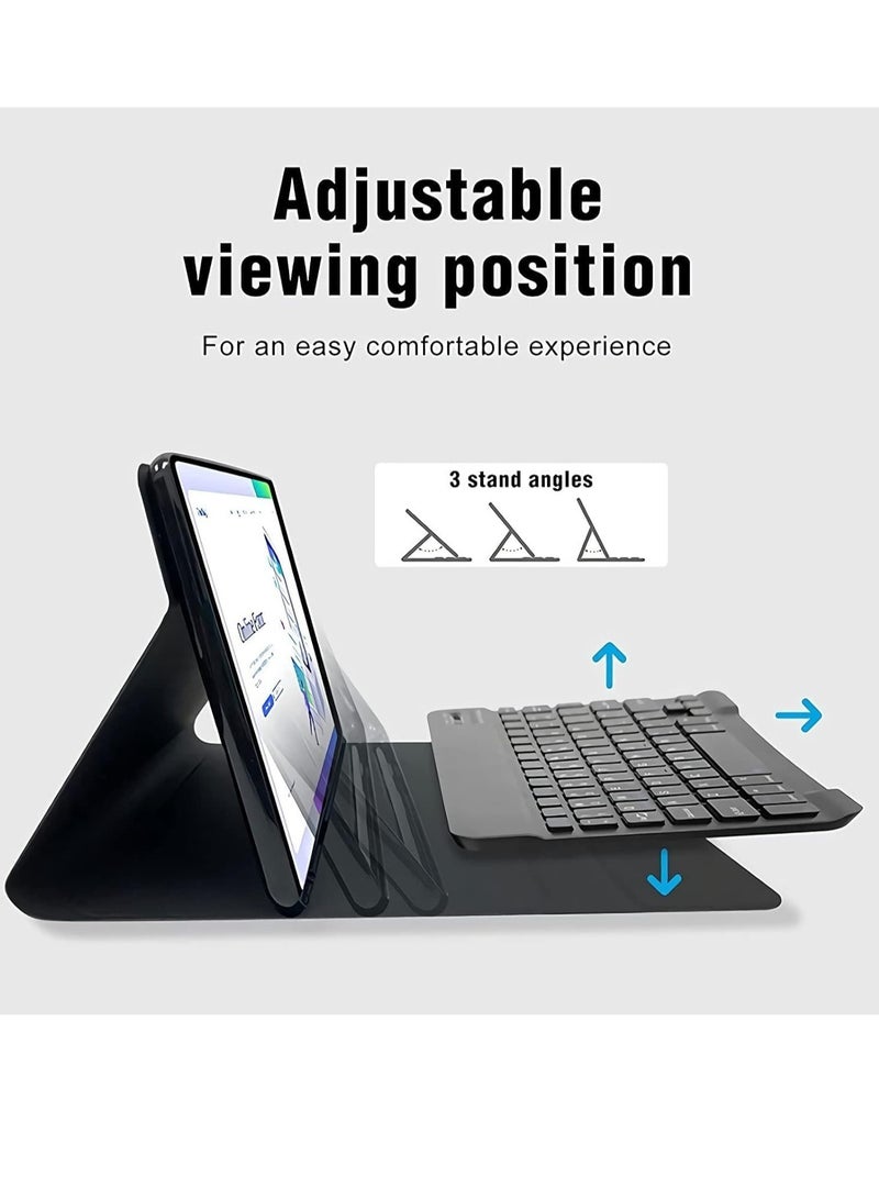 Keyboard Case Compatible with Samsung Galaxy Tab A8 10.5 Inch 2022 & Built-in S Pen Holder - Slim Smart Cover with Detachable Bluetooth Keyboard and Mouse