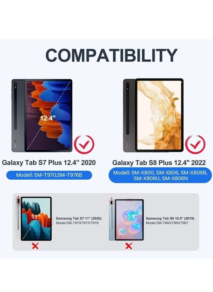 Galaxy Tab S8 Plus/ S7 Plus Keyboard Case, Wireless Detachable