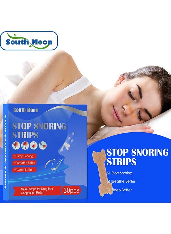 Stop Snoring Strips 30PCS,Nasal Strips for Congestiong Relief,Sleepright Breathing,Snoring Solution and Instant Relief for Nasal Congestion Caused By Colds and Allergies