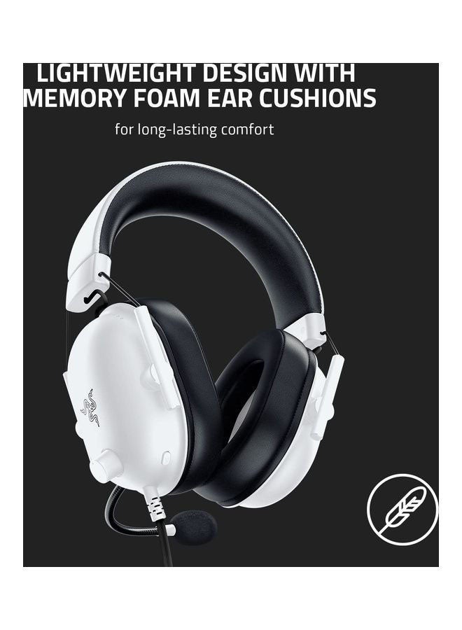 BlackShark V2 X Gaming Headset: 7.1 Surround Sound - 50mm Drivers - Memory Foam Cushion - for PC, Mac, PS4, PS5, Switch, Xbox One, Xbox Series X|S, Mobile - 3.5mm Audio Jack - White