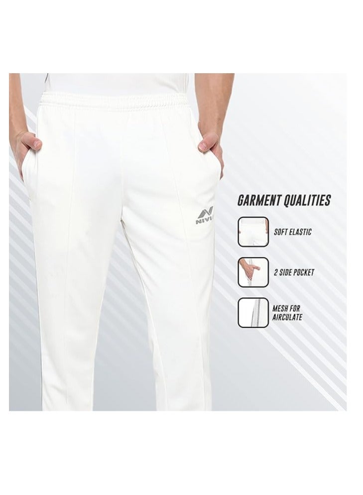 2504XL1 Cricket Pant for Men | Micro Polyester Pant | Cricket Kit | Cricket Trouser | White Pant | Size: XL