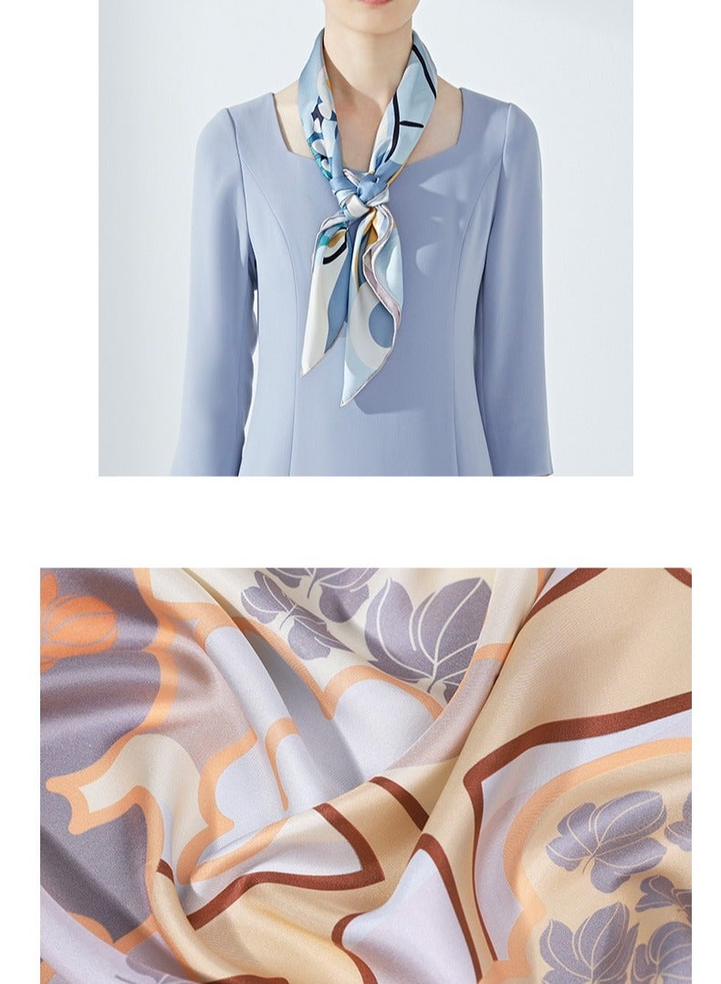 Women's Contrasting Mulberry Silk And Silk Twill Scarf