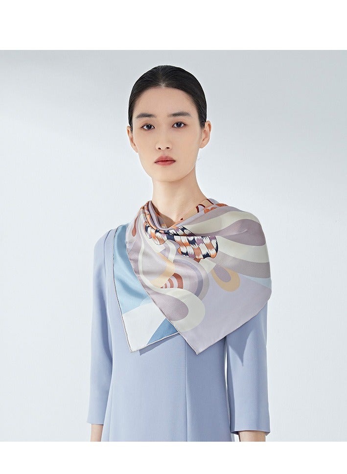 Women's Contrasting Mulberry Silk And Silk Twill Scarf