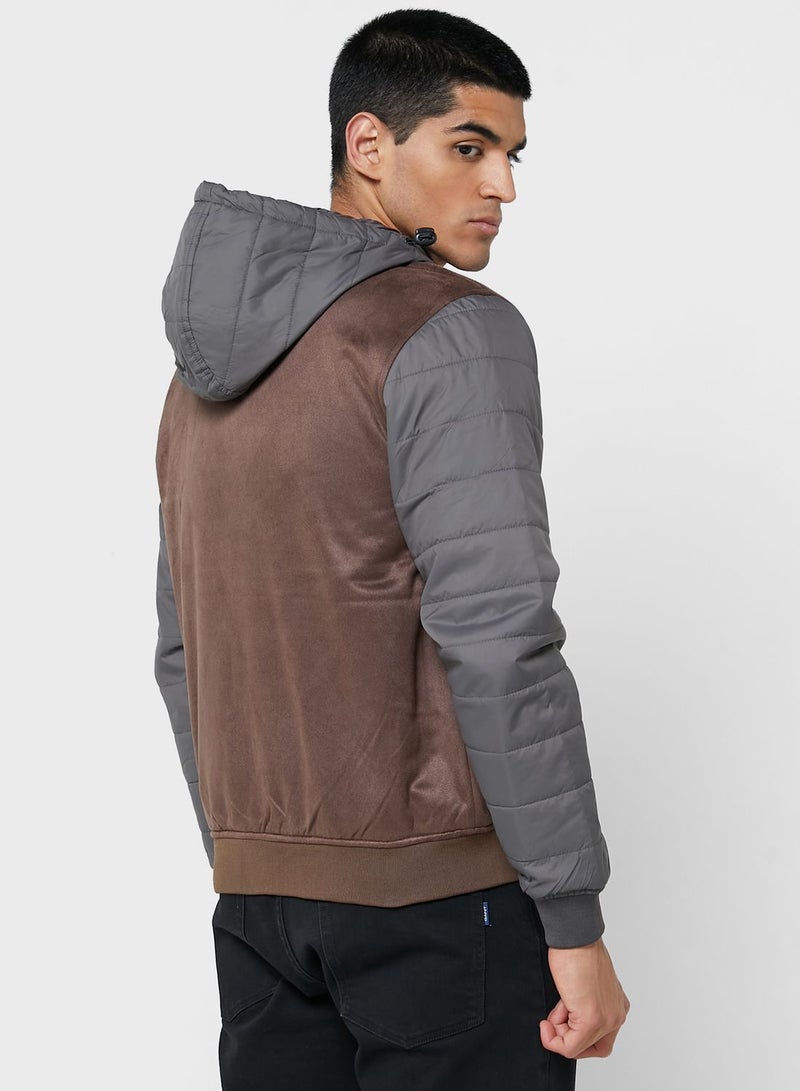 Suedette Hooded Jacket