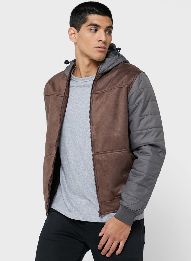 Suedette Hooded Jacket