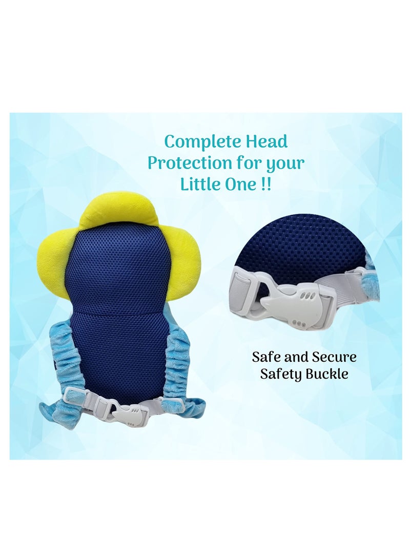 Baby Head Neck and Back Protector for Safety Soft Baby Helmet Guard for Child Infant Toddler Safety Protection During Crawling Blue