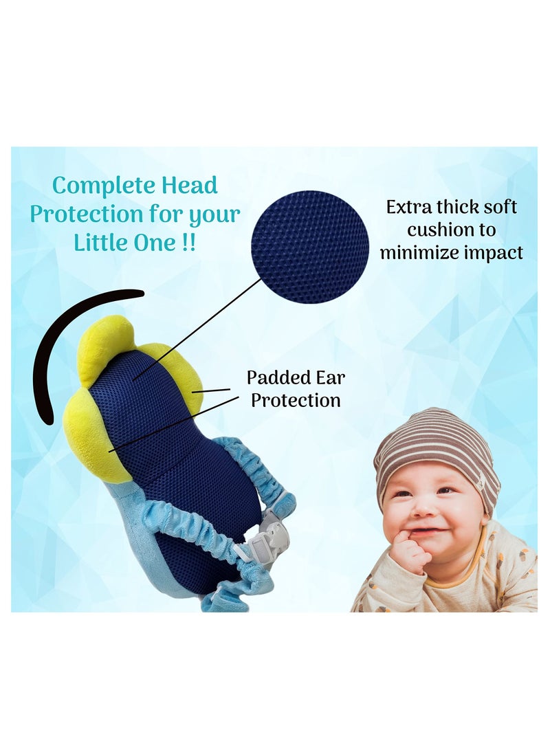 Baby Head Neck and Back Protector for Safety Soft Baby Helmet Guard for Child Infant Toddler Safety Protection During Crawling Blue