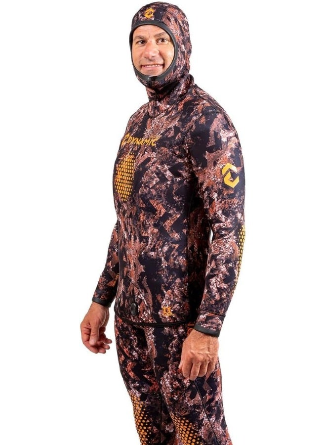 DYNAMIC NORD SFS-3 FREE DIVE SUIT 3MM HOODED JACKET + PANT CAMO/BROWN