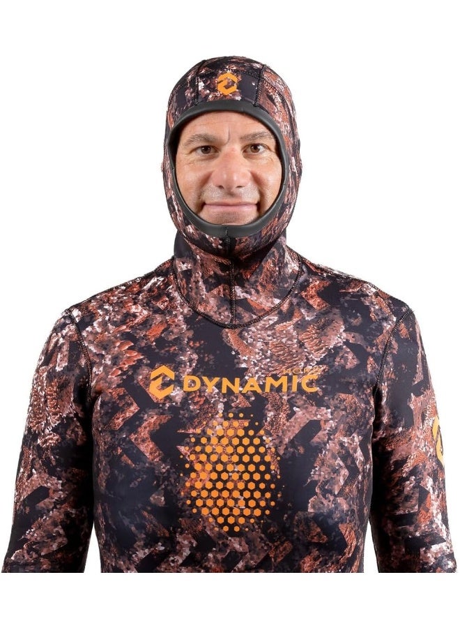 DYNAMIC NORD SFS-3 FREE DIVE SUIT 3MM HOODED JACKET + PANT CAMO/BROWN