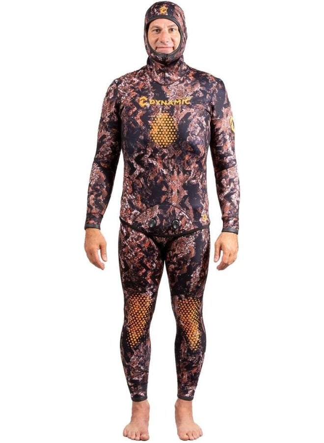 DYNAMIC NORD SFS-3 FREE DIVE SUIT 3MM HOODED JACKET + PANT CAMO/BROWN