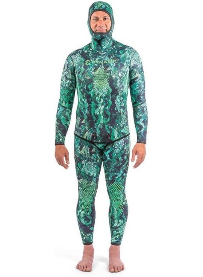 DYNAMIC NORD SFS-3 FREE DIVE SUIT 3MM HOODED JACKET + PANT CAMO/GREEN