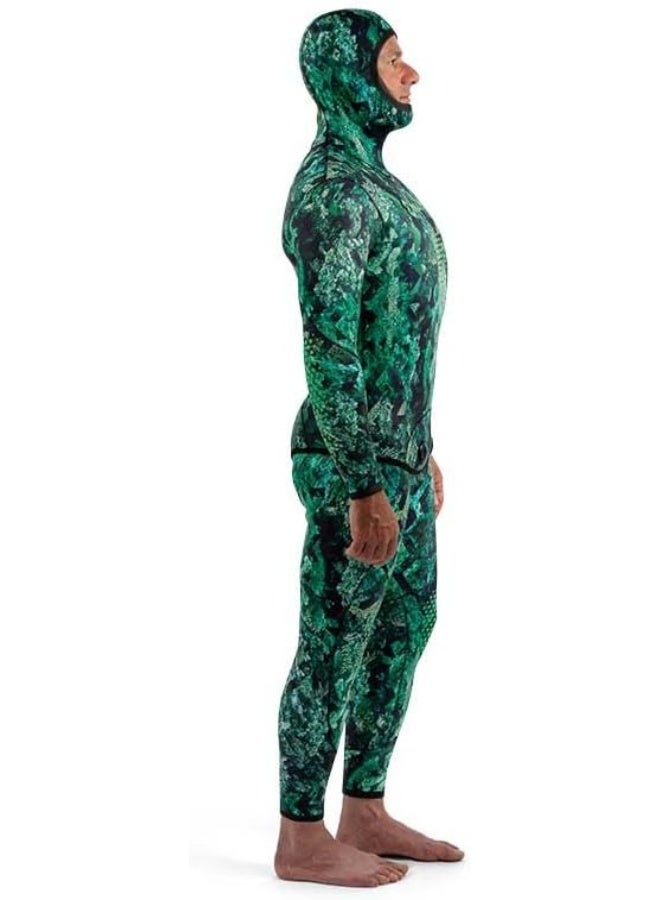 DYNAMIC NORD SFS-3 FREE DIVE SUIT 3MM HOODED JACKET + PANT CAMO/GREEN