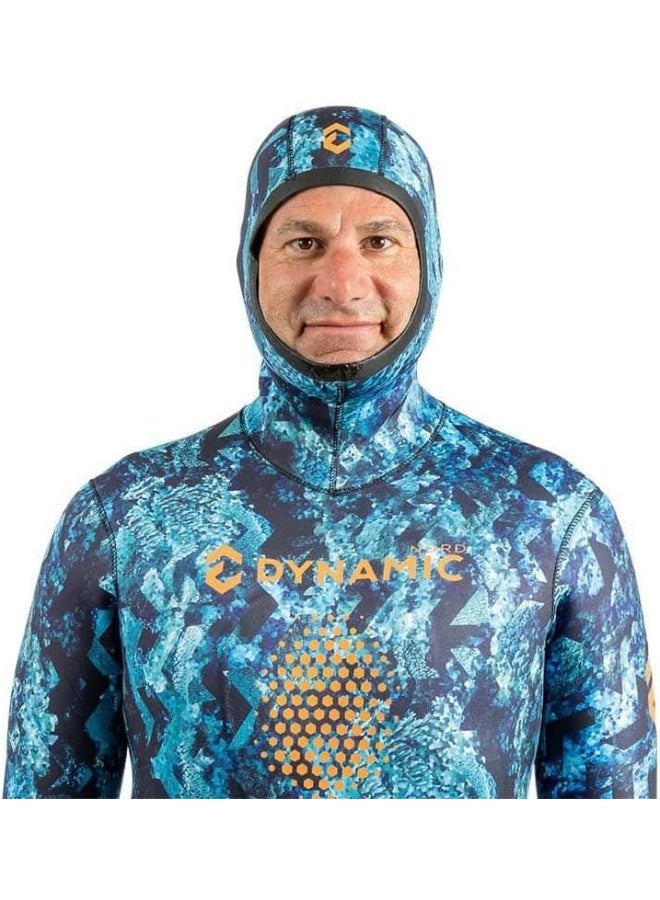 DYNAMIC NORD SFS-3 FREE DIVE SUIT 3MM HOODED JACKET + PANT CAMO/BLUE