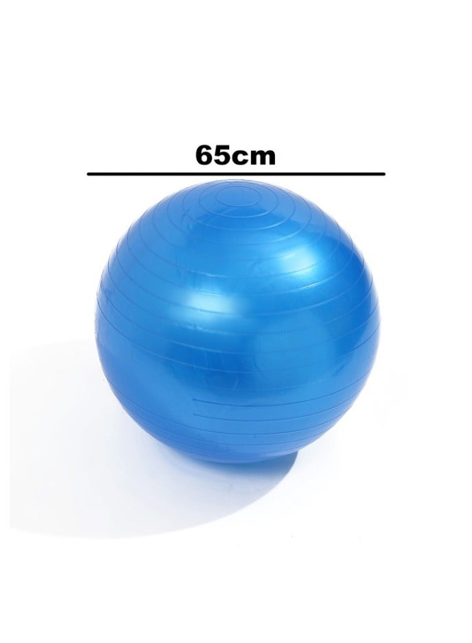 Gym Ball Yoga Exercise Fitness Anti-Burst Stability Ball 65 cm for Home Workout, Pilates, Core Strength, Balance & Flexibility - Blue