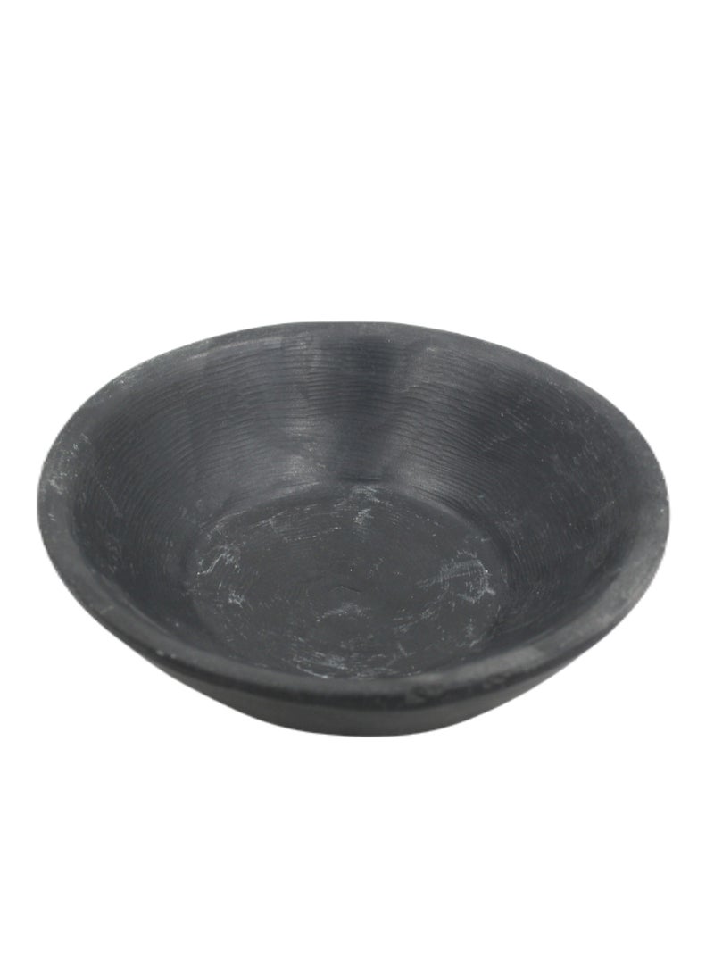 Handmade Black Stone Fruit Bowl 15.5 X 4 Cm