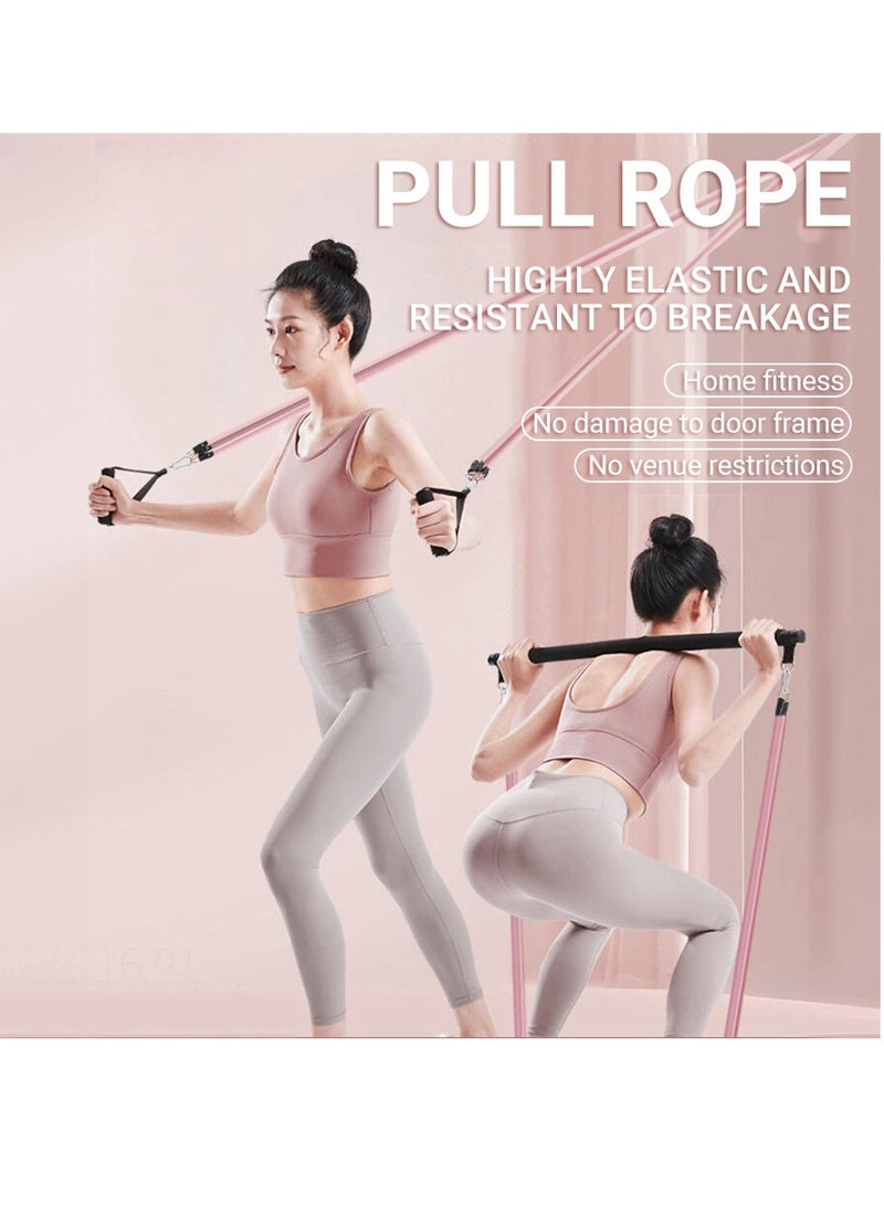 Elastic Pull Rope for Women and Men Multifunctional Fitness Pull Rope Home Abdominal Stretcher Training Pilates Stick Set Of 15 Pieces