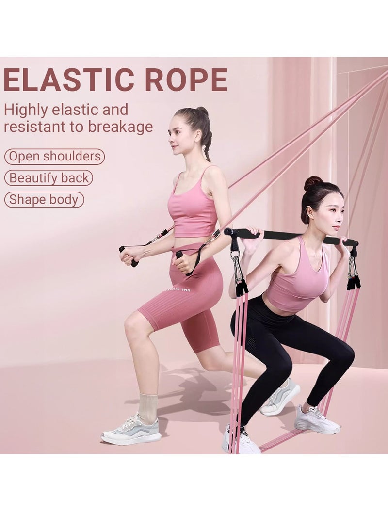 Elastic Pull Rope for Women and Men Multifunctional Fitness Pull Rope Home Abdominal Stretcher Training Pilates Stick Set Of 15 Pieces